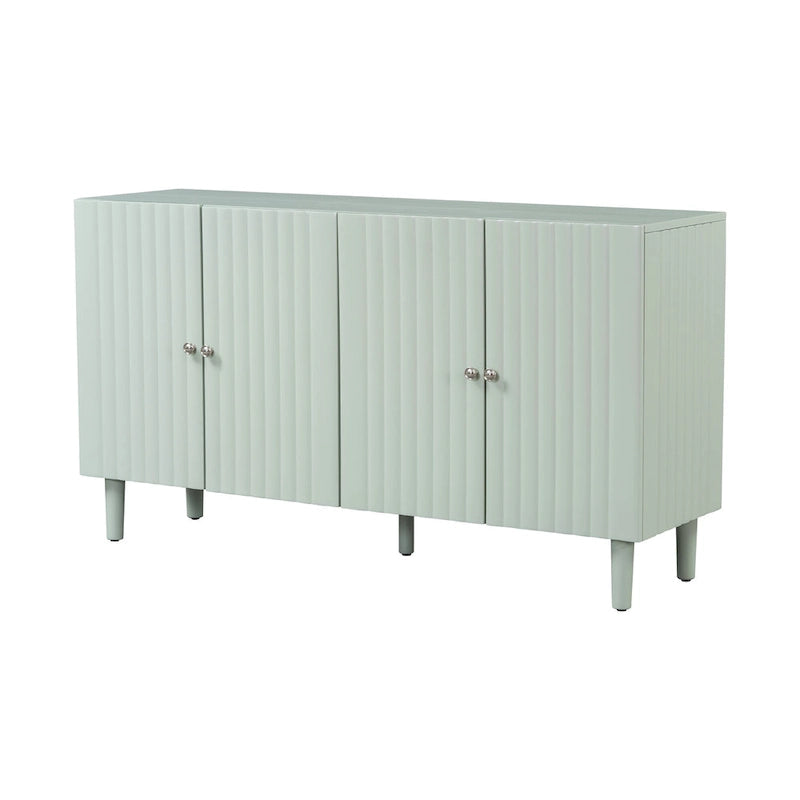 Elegant Four-Door Sideboard with Wavy Pattern Doors