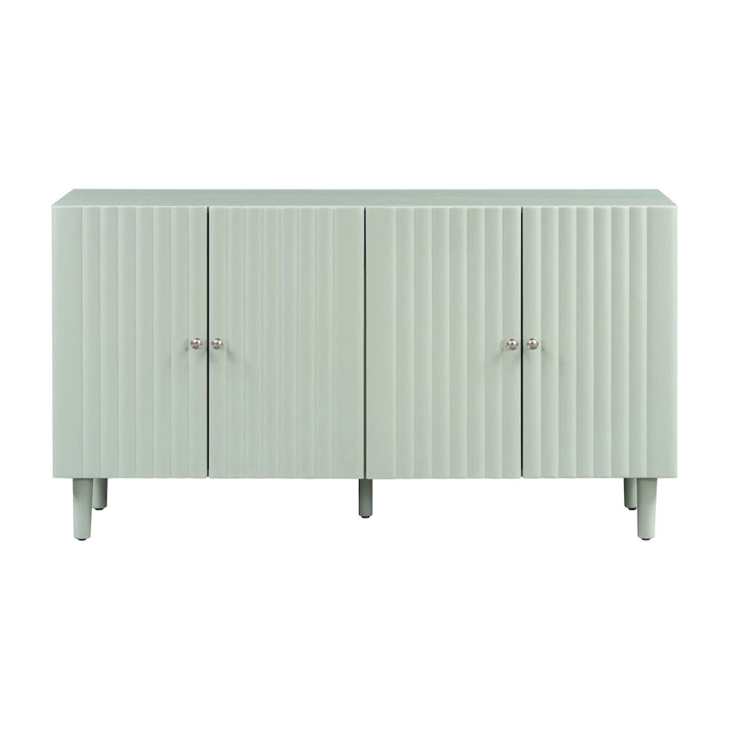 Elegant Four-Door Sideboard with Wavy Pattern Doors