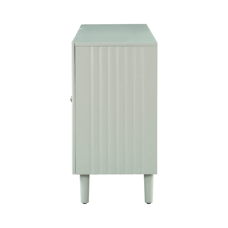Elegant Four-Door Sideboard with Wavy Pattern Doors