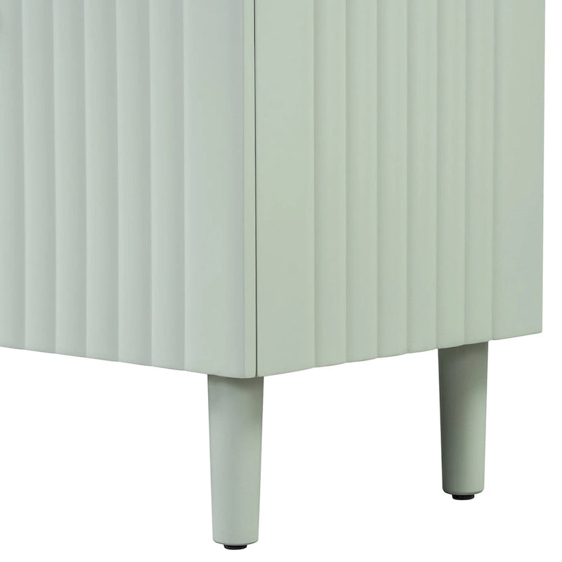 Elegant Four-Door Sideboard with Wavy Pattern Doors