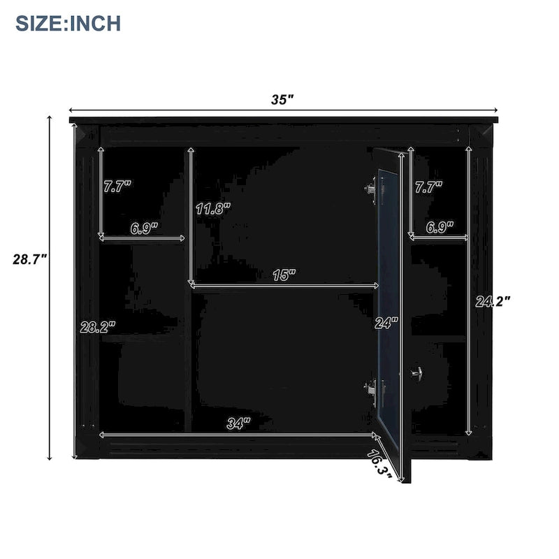 36 Bathroom Vanity with Top Sink, Modern Bathroom Storage Cabinet with 2 Soft Closing Doors, 2 Drawers and Single Sink