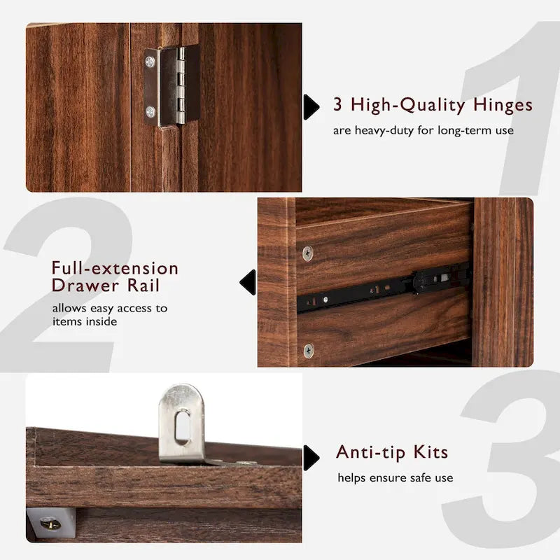 71 Tall Kitchen Pantry Cabinet, Freestanding Cupboard Storage Cabinet with 2 Drawers, Kitchen Hutch Cabinet