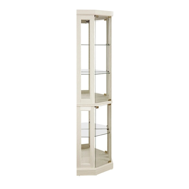 Stylish Corner Display Cabinet with Built-In Lights  Ideal for Showcasing Collectibles, Glassware, or Decor.