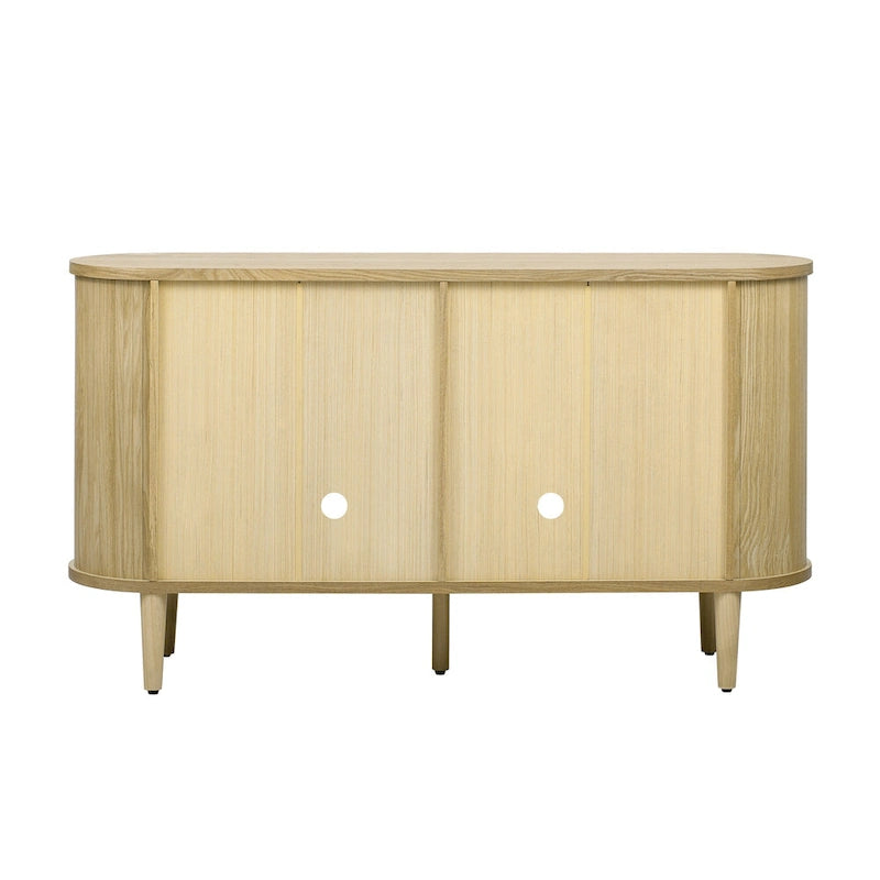 Farmhouse Sideboard Storage Cabinet, Wood Buffet Cabinet Coffee Bar Cabinet Display Case with Glass Doors & Adjustable Shelves