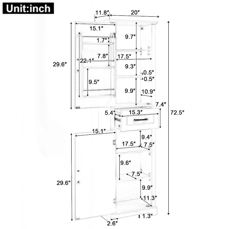 Versatile Freestanding Bathroom Cabinet with Adjustable Shelves and Multiple Storage Options