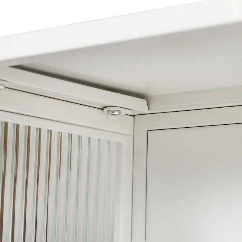 Modern Wall Cabinet with Glass Doors and Storage Shelves for Entryway, Living Room, Bathroom