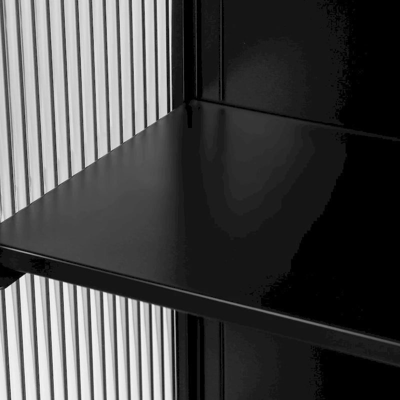 Modern Wall Cabinet with Glass Doors and Storage Shelves for Entryway, Living Room, Bathroom