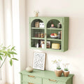 Modern Two-door Wall Cabinet with Glass Doors and Detachable Shelves for Entryway, Living Room, Bathroom