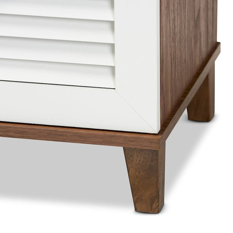 8-Shelf Shoe Cabinet with Slatted Doors