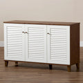 8-Shelf Shoe Cabinet with Slatted Doors