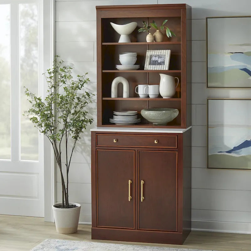 2-Piece Buffet Hutch Set - Modern Farmhouse