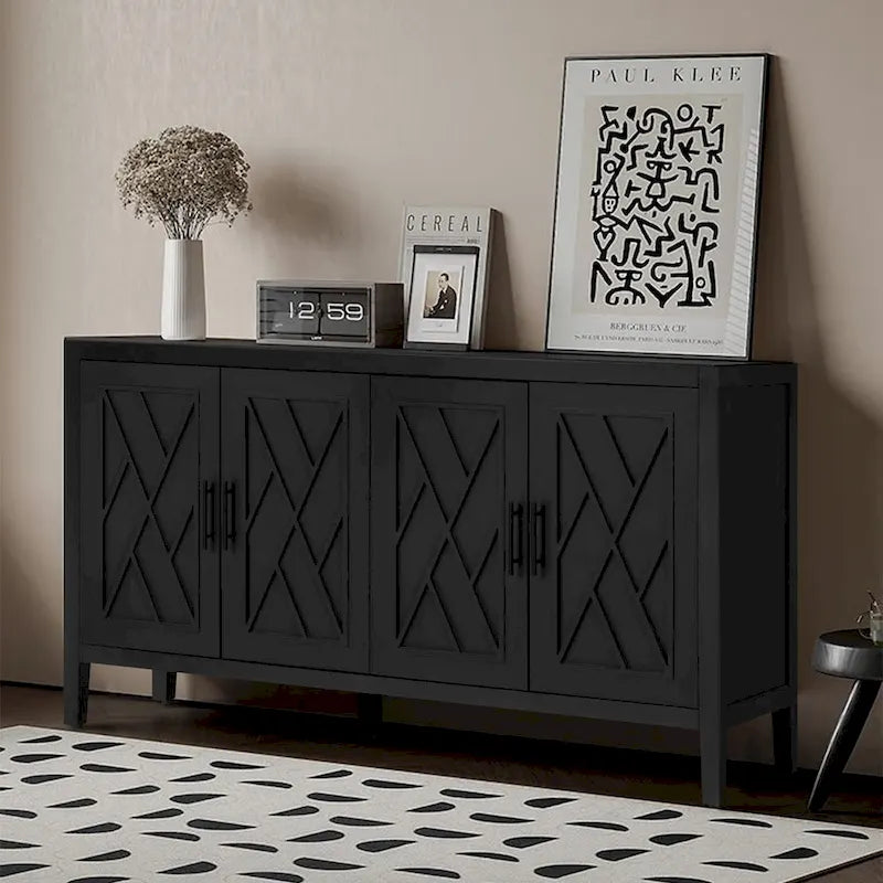 4 Door Wooden Sideboard Cabinet
