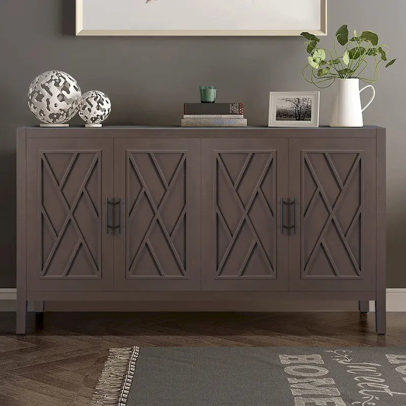 4 Door Wooden Sideboard Cabinet