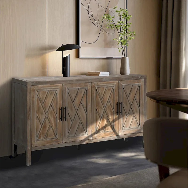 4 Door Wooden Sideboard Cabinet