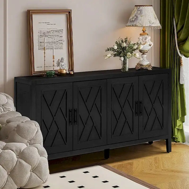 4 Door Wooden Sideboard Cabinet