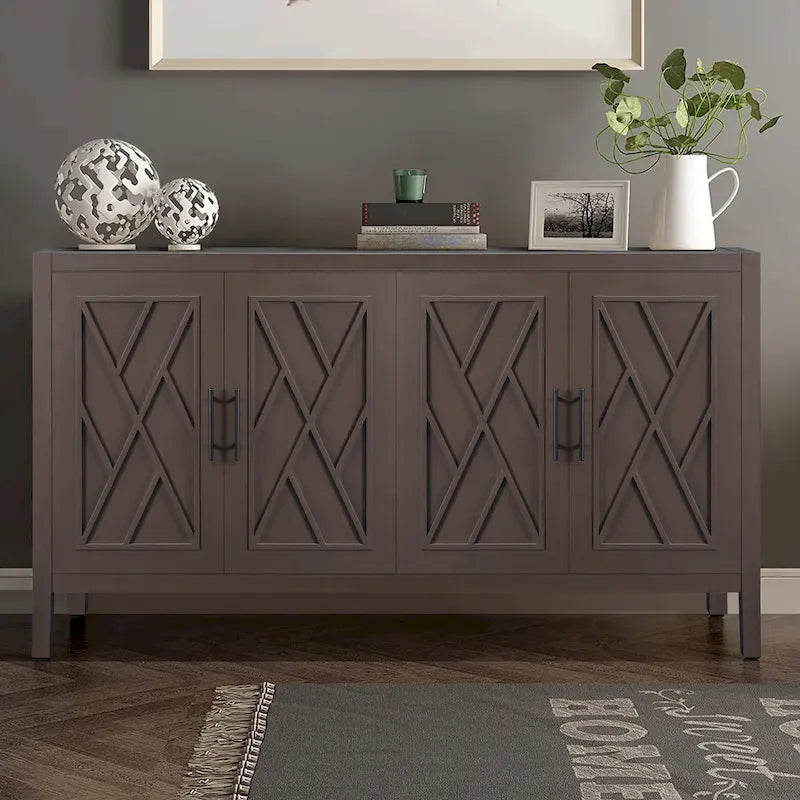 4 Door Wooden Sideboard Cabinet