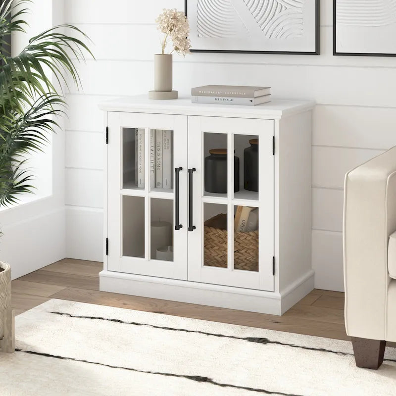 32" Storage Cabinet with Glass Doors
