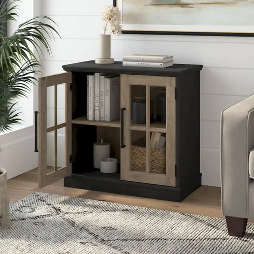 32" Storage Cabinet with Glass Doors