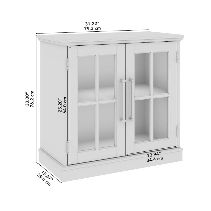 32" Storage Cabinet with Glass Doors