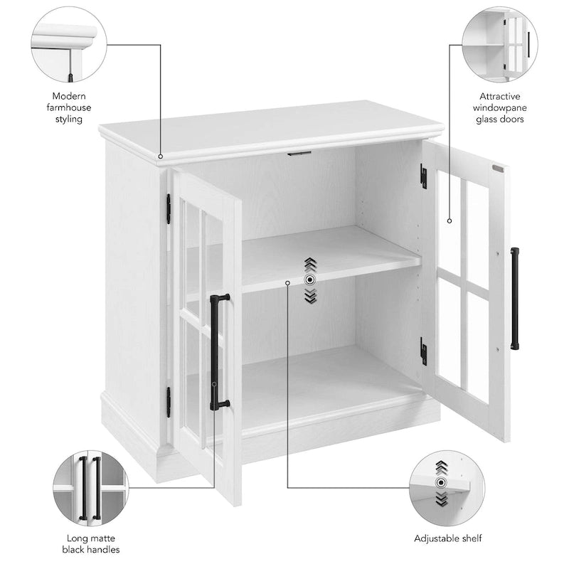 32" Storage Cabinet with Glass Doors