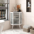 31.5 in. H Metal Floor Corner Cabinet with Adjustable Shelf