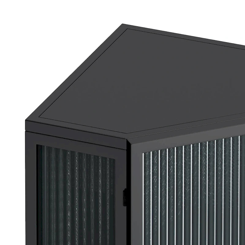 31.5 in. H Metal Floor Corner Cabinet with Adjustable Shelf