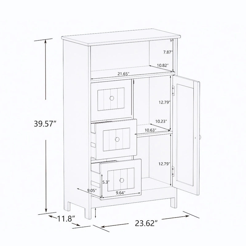 Bathroom standing storage cabinet