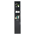 High Bathroom Wall Cabinet with 1 Door, 1 Drawer - Black