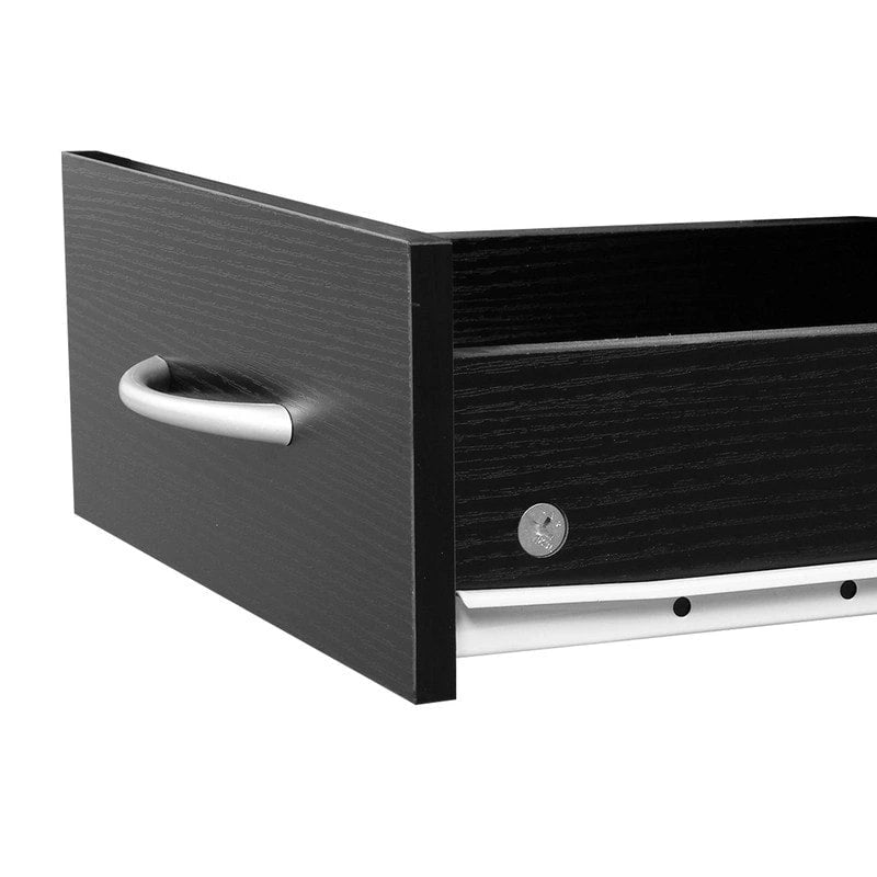 High Bathroom Wall Cabinet with 1 Door, 1 Drawer - Black