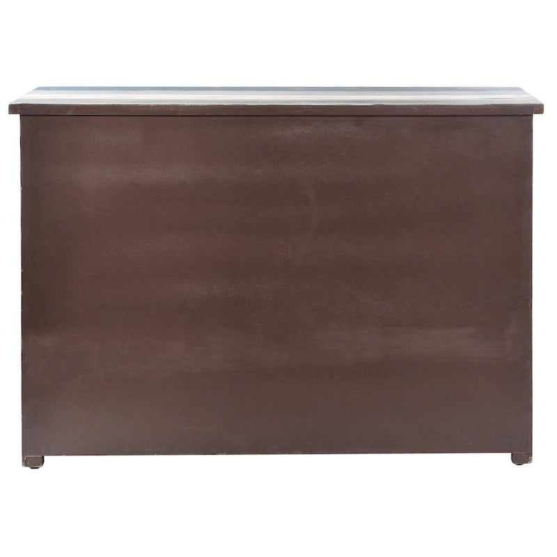 Displaced Chevron Patterned Espresso 3-Door Credenza