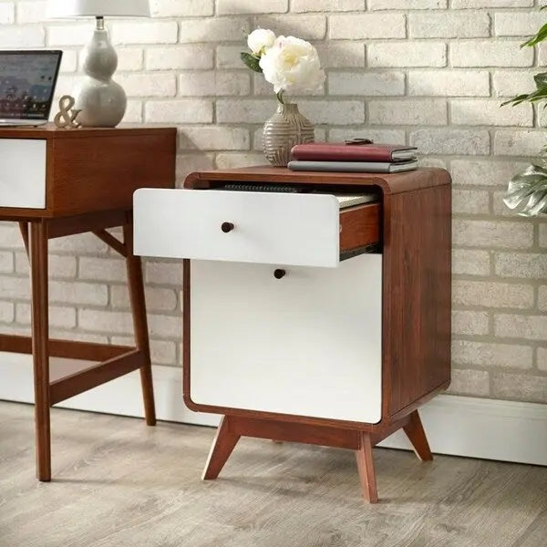 2-Drawer File Cabinet - Mid-Century Modern Style