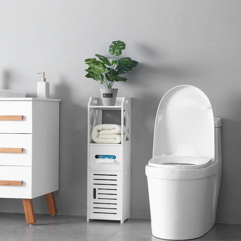 3-tier Bathroom Floor Cabinet Free-Standing Side Storage Organizer