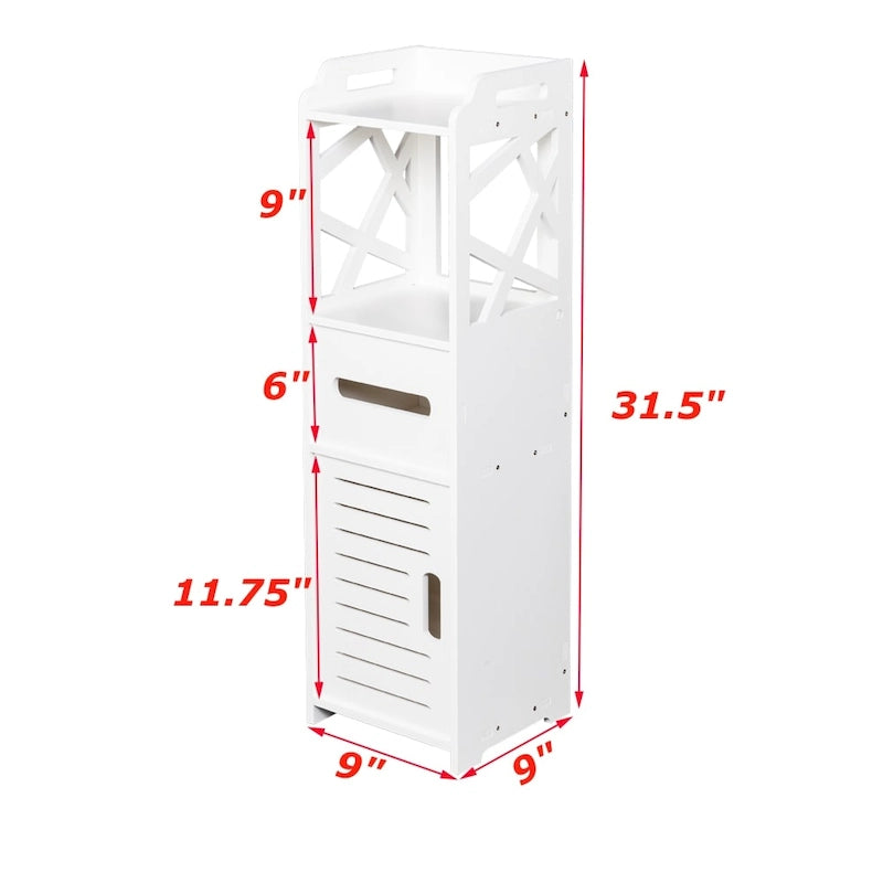 3-tier Bathroom Floor Cabinet Free-Standing Side Storage Organizer
