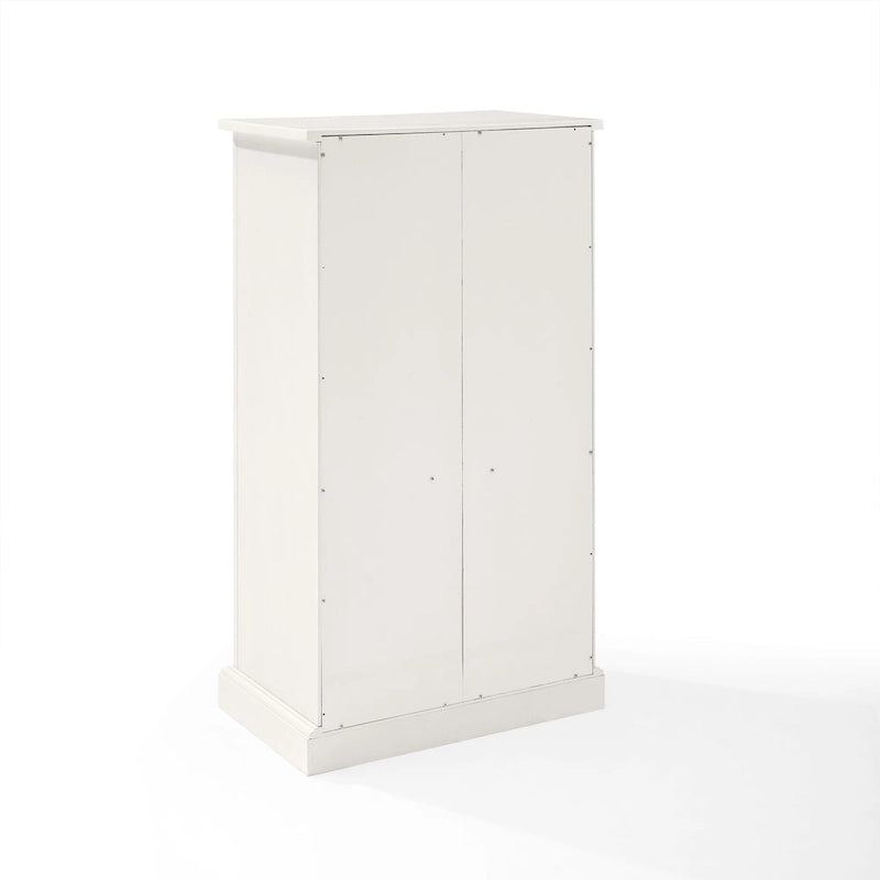 Distressed White Accent Cabinet with Beadboard Doors