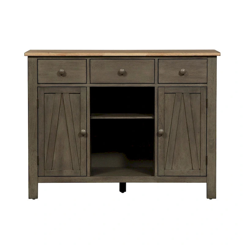 Gray and Sandstone Server with Wine Storage
