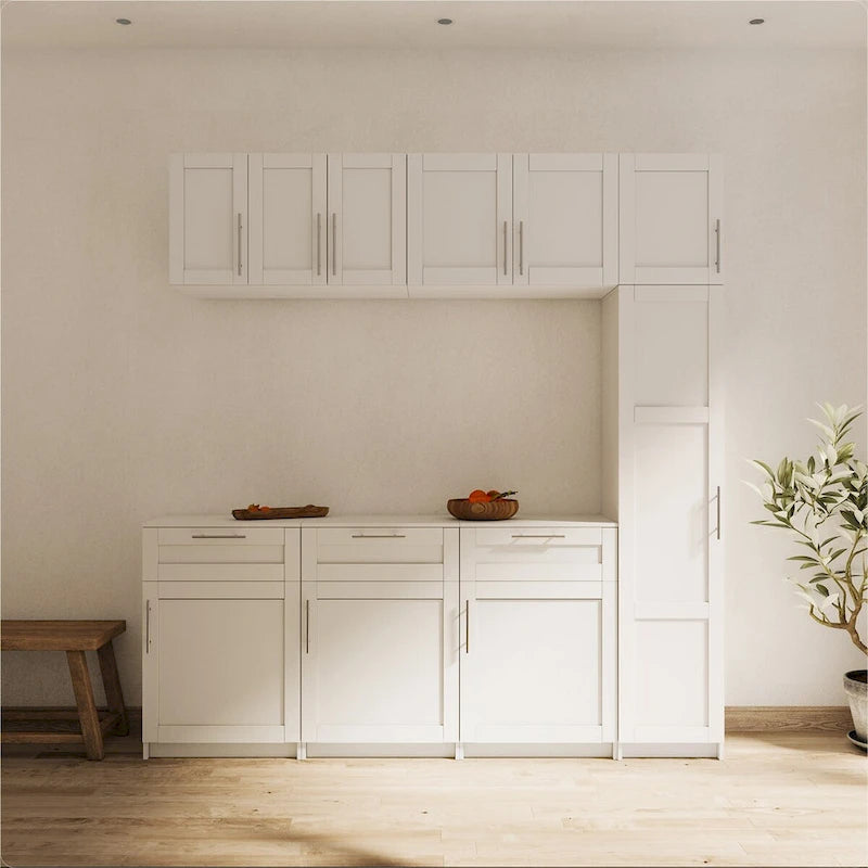 Stackable Wood Wall Mounted Storage Cabinet,White