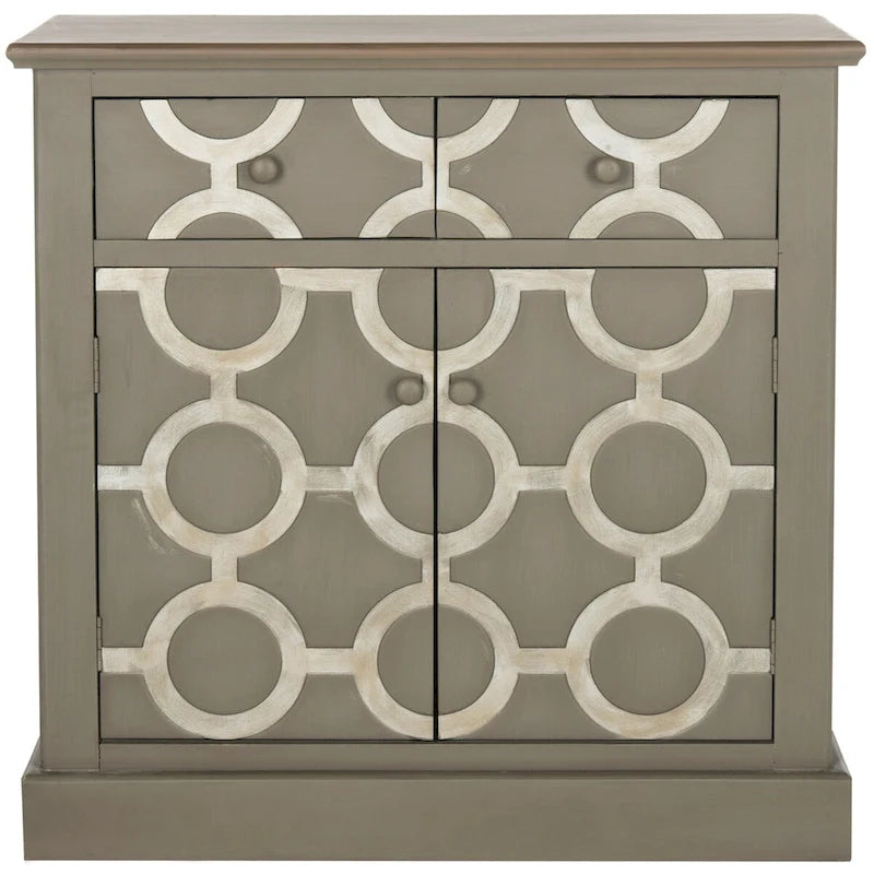 Grey Storage Chest with Deco Chain Link Motif