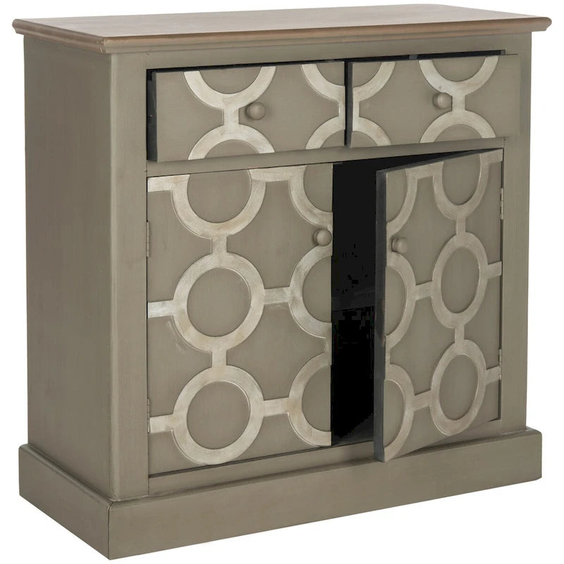 Grey Storage Chest with Deco Chain Link Motif