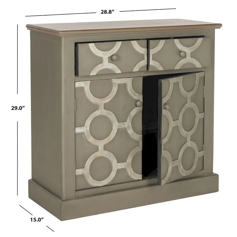Grey Storage Chest with Deco Chain Link Motif