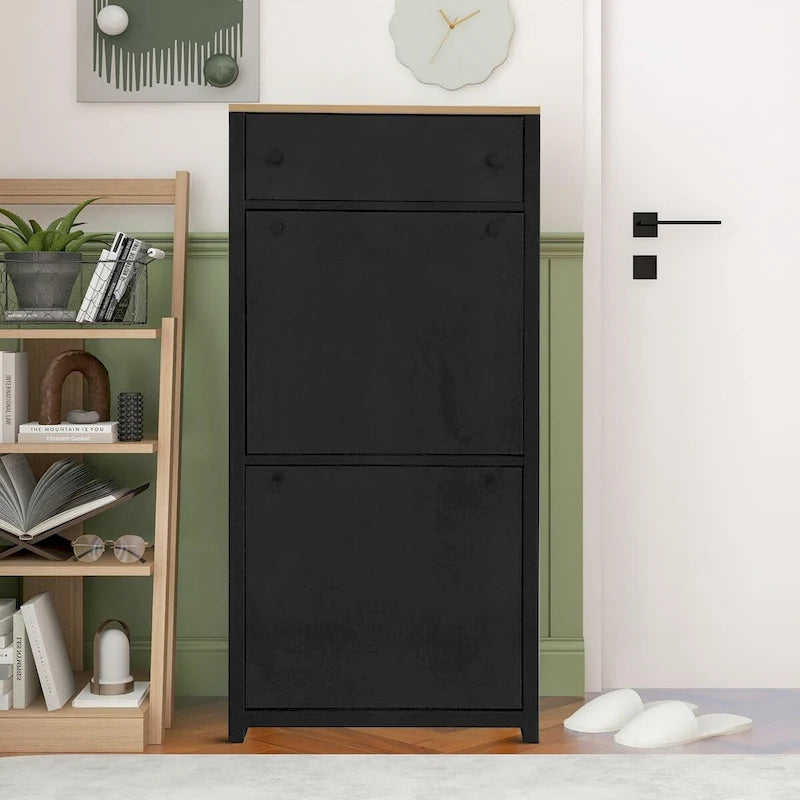Modern Minimalist Design Wooden Shoe Storage Cabinet