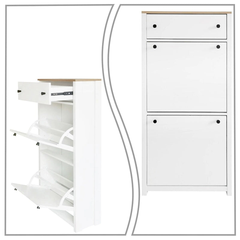 Modern Minimalist Design Wooden Shoe Storage Cabinet