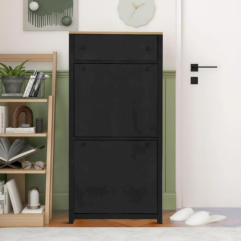 Modern Minimalist Design Wooden Shoe Storage Cabinet