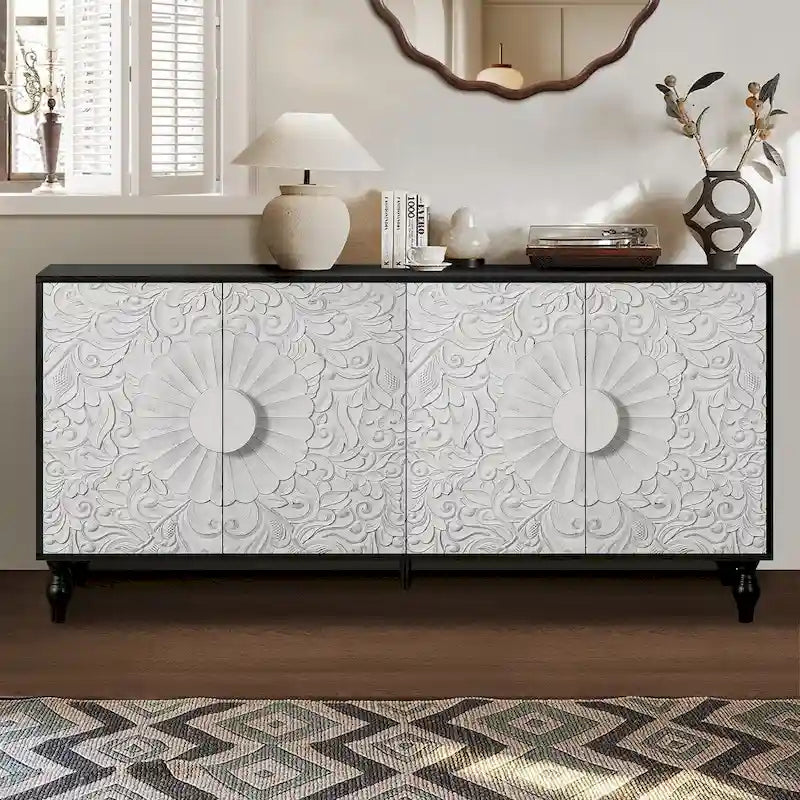 62.99" Modern Sideboard Storage Cabinet with 4 Doors
