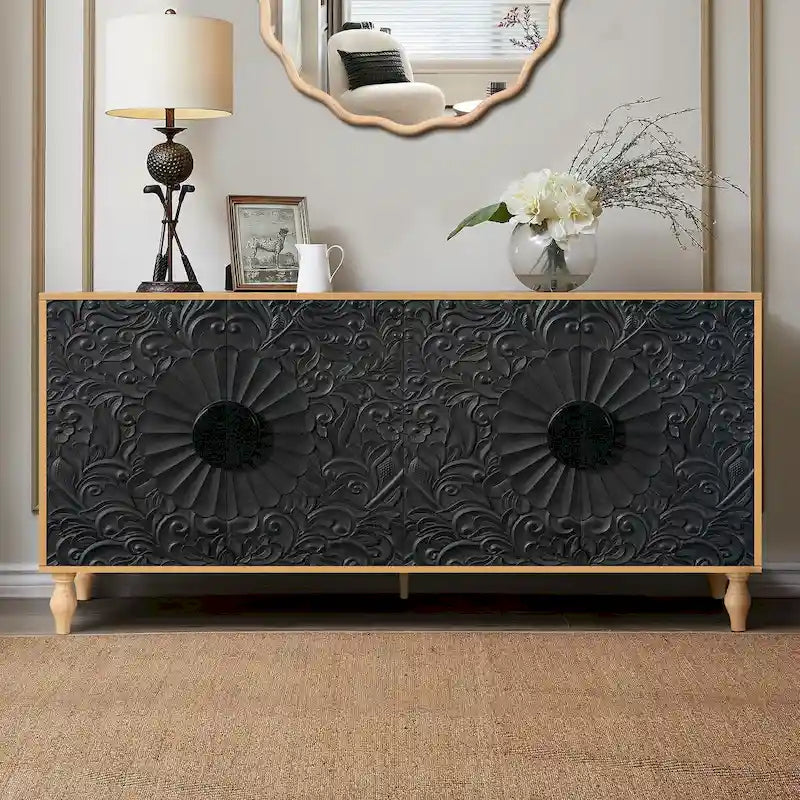 62.99" Modern Sideboard Storage Cabinet with 4 Doors