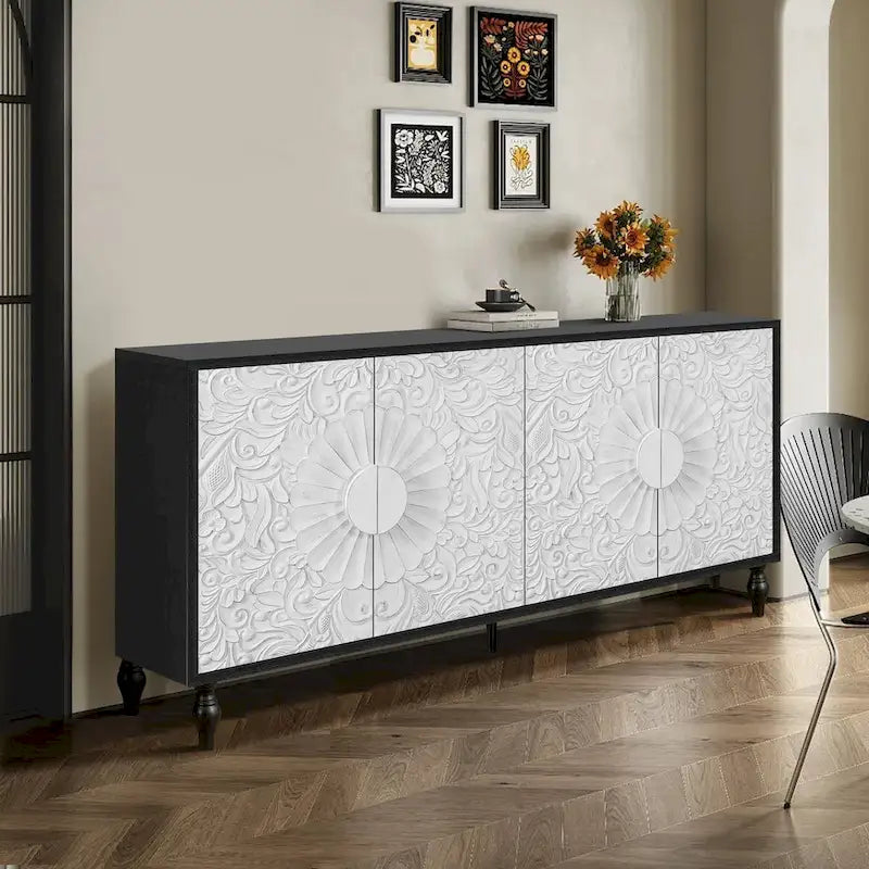 62.99" Modern Sideboard Storage Cabinet with 4 Doors