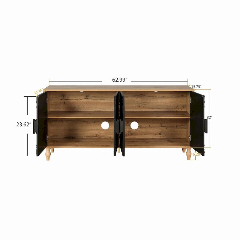 62.99" Modern Sideboard Storage Cabinet with 4 Doors