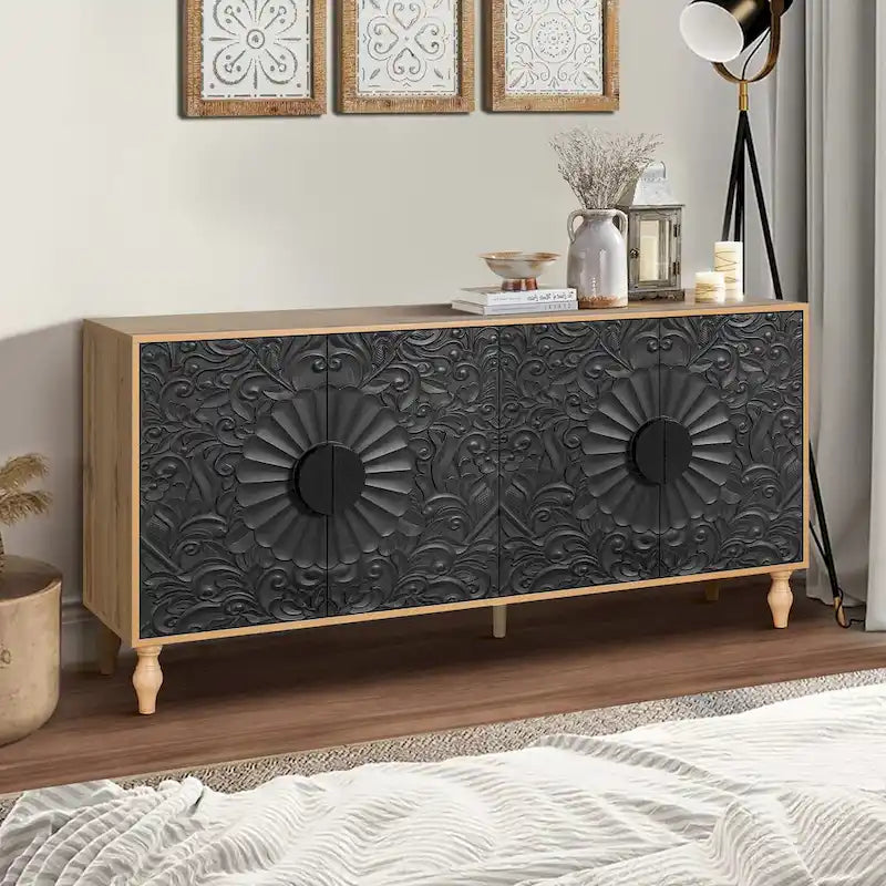 62.99" Modern Sideboard Storage Cabinet with 4 Doors