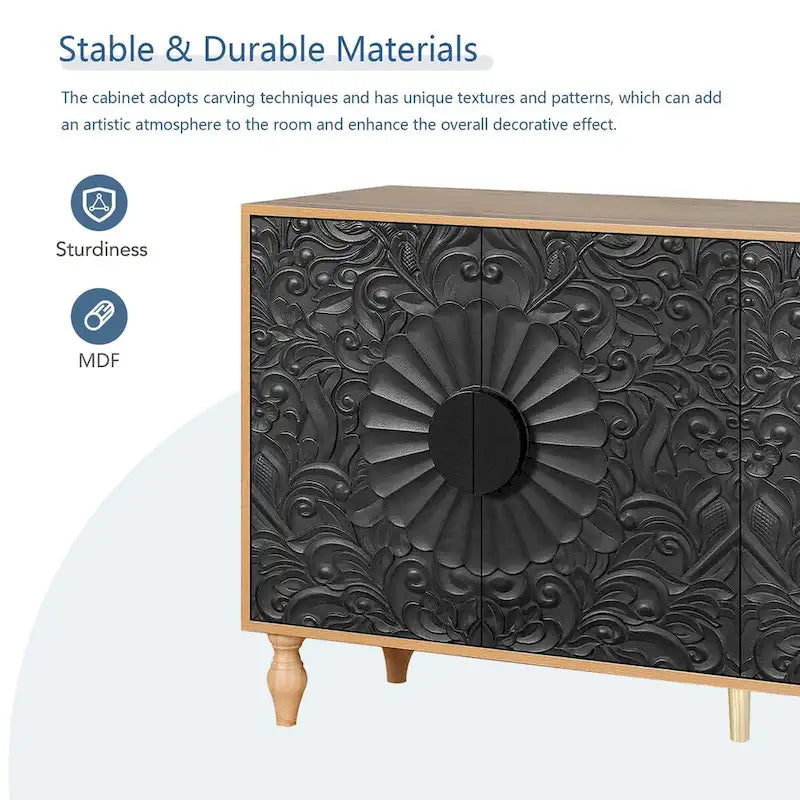 62.99" Modern Sideboard Storage Cabinet with 4 Doors