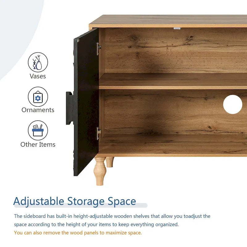 62.99" Modern Sideboard Storage Cabinet with 4 Doors