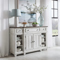 Breakfront Server in Distressed White or Grey